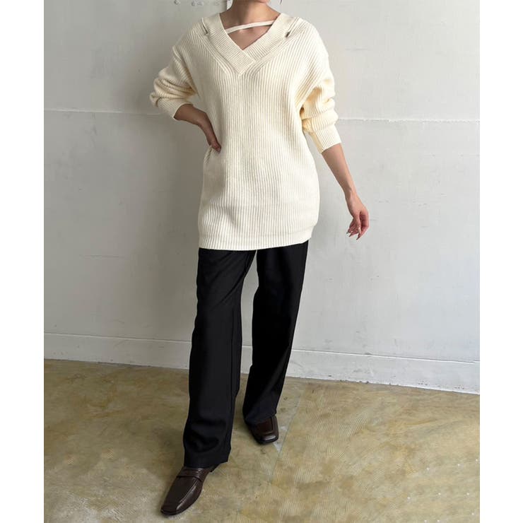 【柄と素材が選べる】ハイウエストセミワイドタックパンツ | Jewelobe | 詳細画像43 