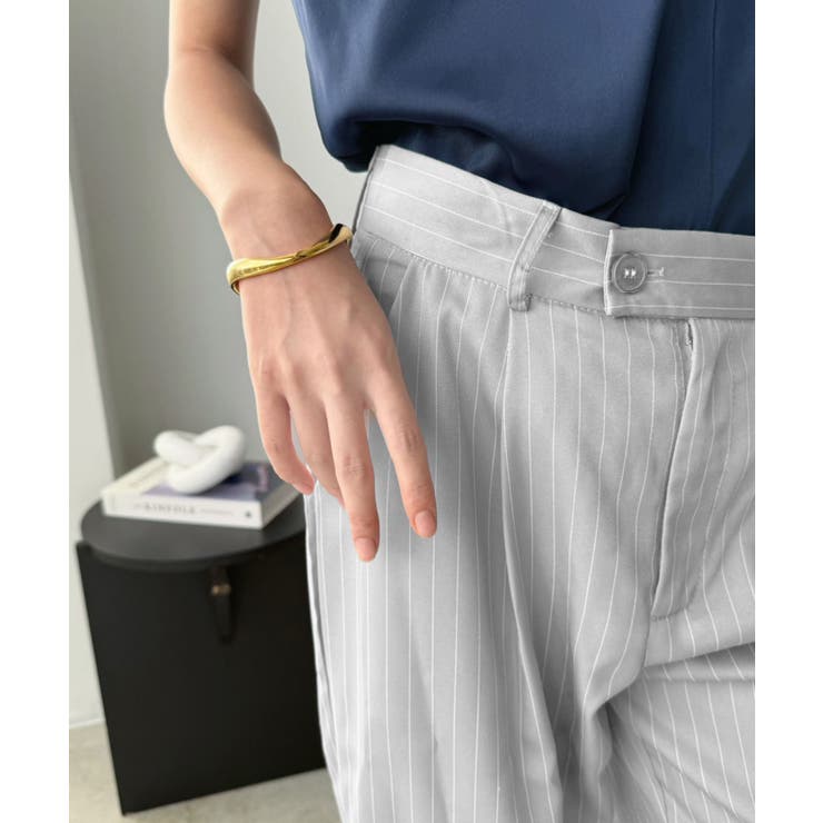 【柄と素材が選べる】ハイウエストセミワイドタックパンツ | Jewelobe | 詳細画像48 