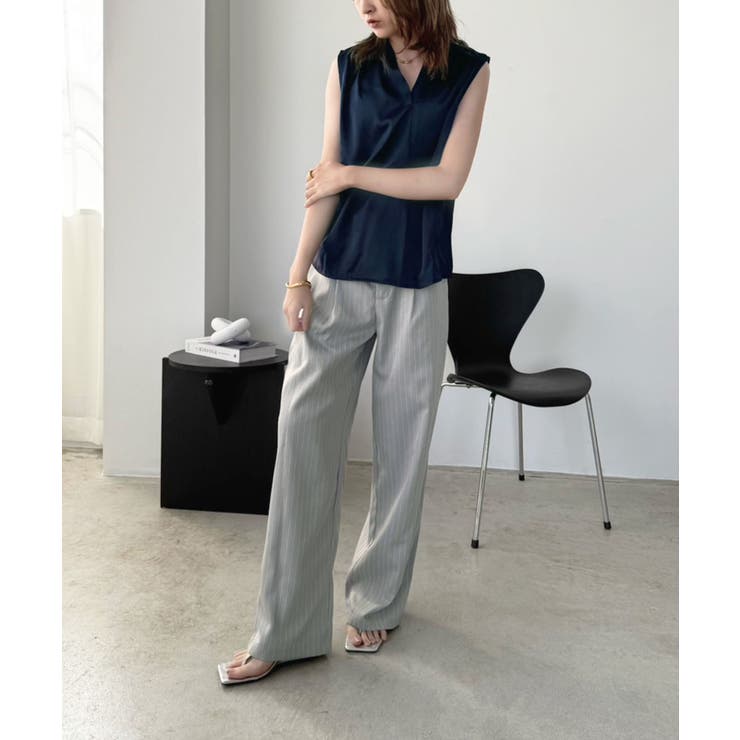 【柄と素材が選べる】ハイウエストセミワイドタックパンツ | Jewelobe | 詳細画像51 