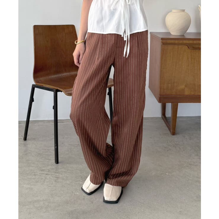 【柄と素材が選べる】ハイウエストセミワイドタックパンツ | Jewelobe | 詳細画像52 