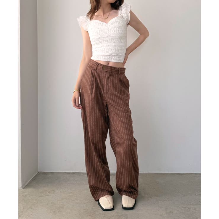 【柄と素材が選べる】ハイウエストセミワイドタックパンツ | Jewelobe | 詳細画像56 