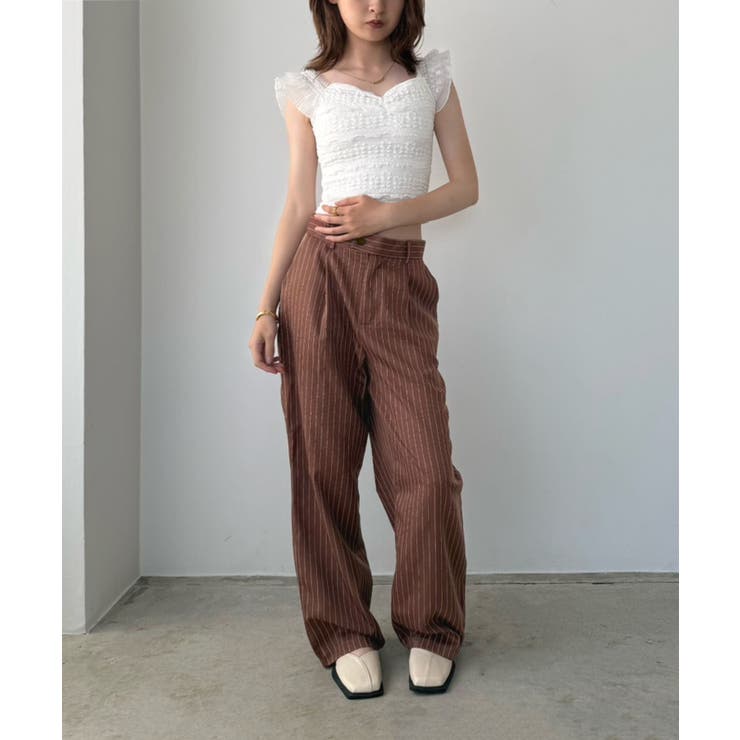 【柄と素材が選べる】ハイウエストセミワイドタックパンツ | Jewelobe | 詳細画像58 