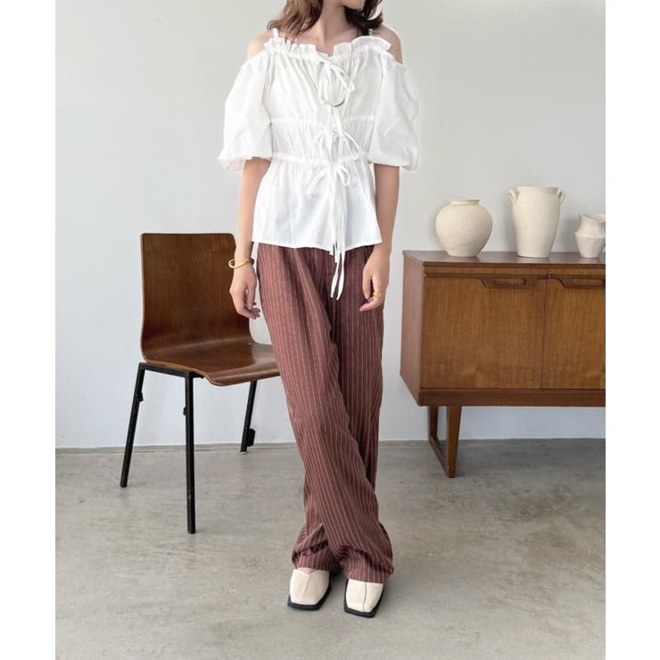 【柄と素材が選べる】ハイウエストセミワイドタックパンツ | Jewelobe | 詳細画像59 