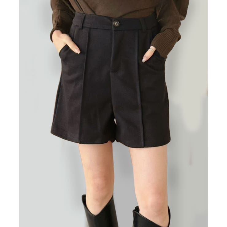 ブラック | ピンタックピーチショートパンツ | Jewelobe