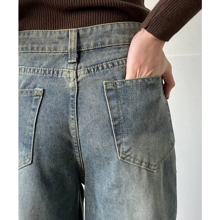 アシンメトリータックルーズデニムパンツ | Jewelobe | 詳細画像10 