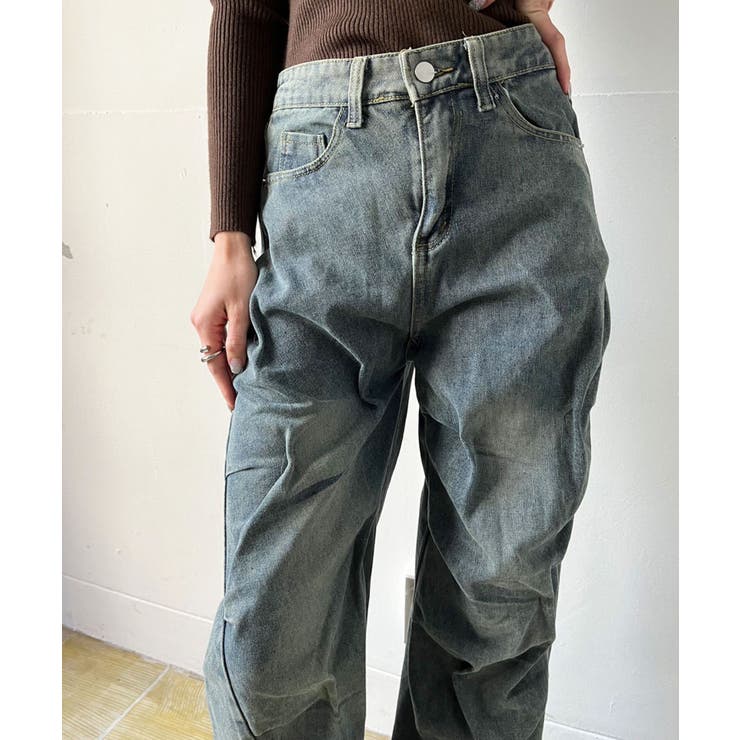 アシンメトリータックルーズデニムパンツ | Jewelobe | 詳細画像8 