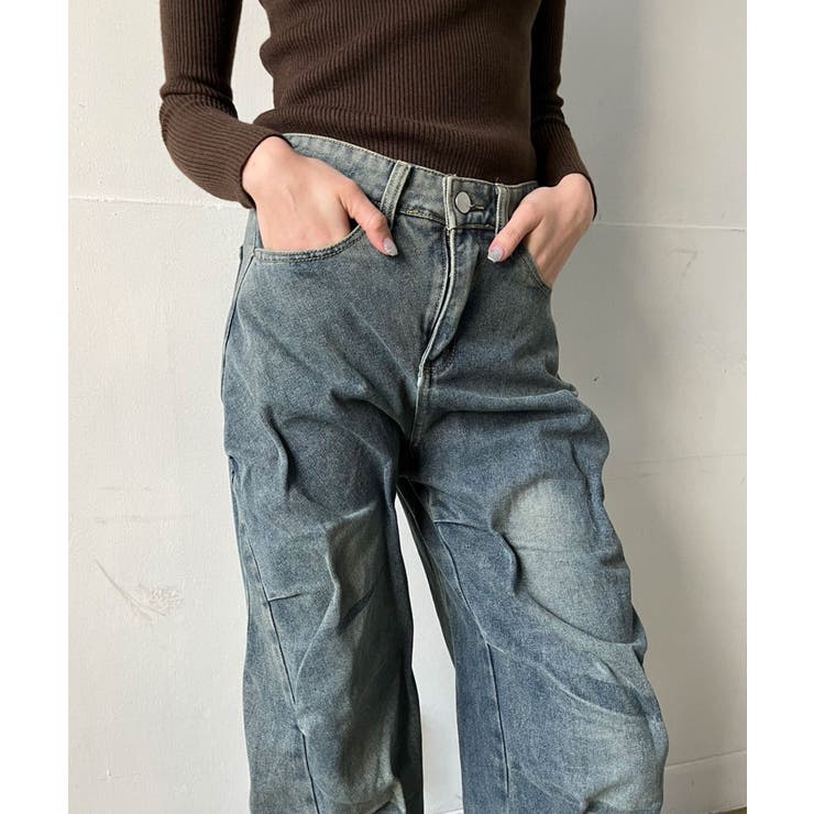 アシンメトリータックルーズデニムパンツ | Jewelobe | 詳細画像9 