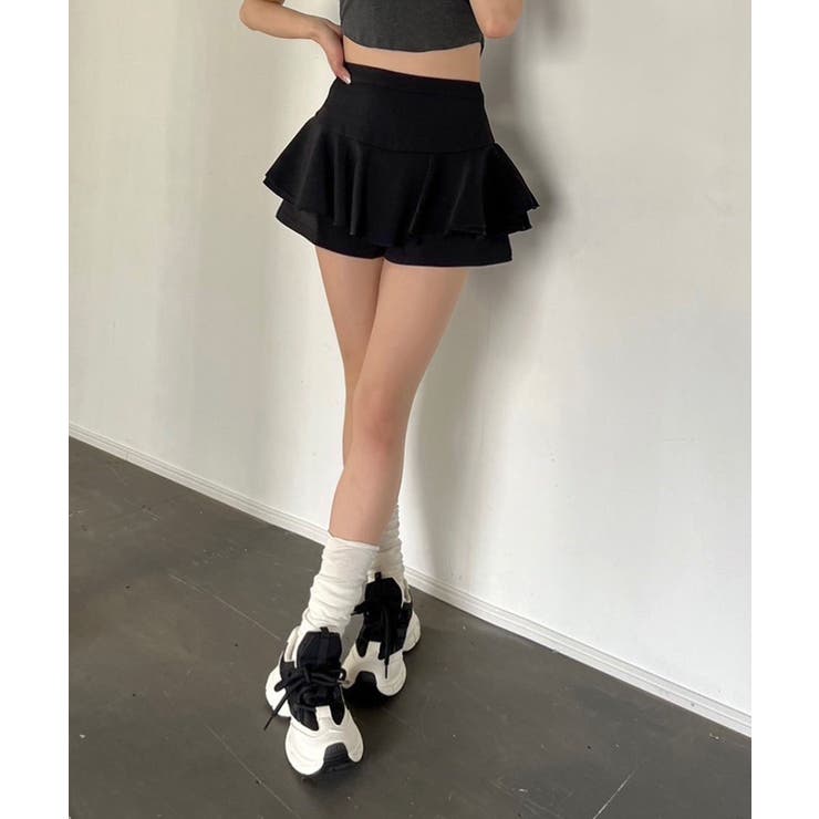 ブラック | ダブルペプラムスカパン | Jewelobe