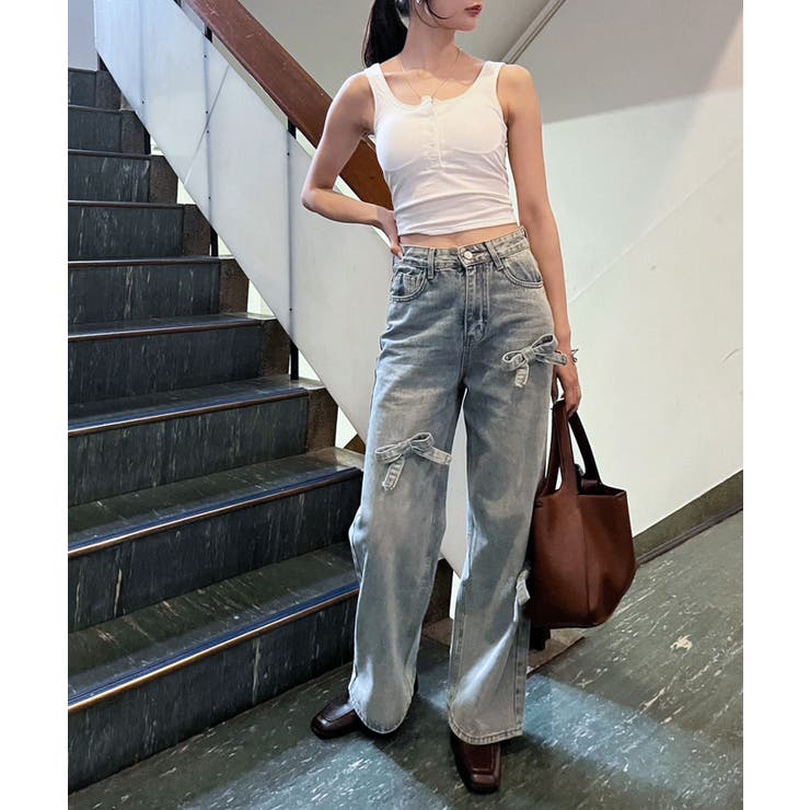 3リボンワイドデニムパンツ | Jewelobe | 詳細画像10 