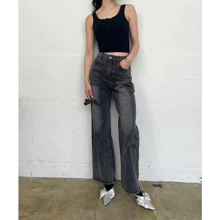 3リボンワイドデニムパンツ | Jewelobe | 詳細画像36 