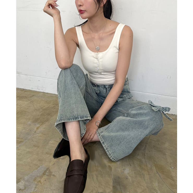 3リボンワイドデニムパンツ | Jewelobe | 詳細画像6 