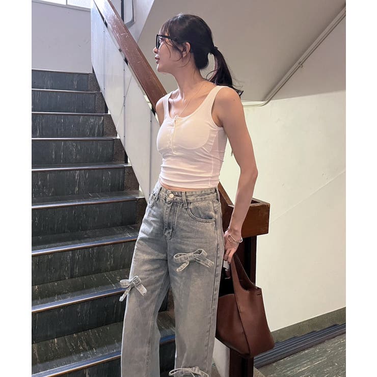 3リボンワイドデニムパンツ | Jewelobe | 詳細画像9 