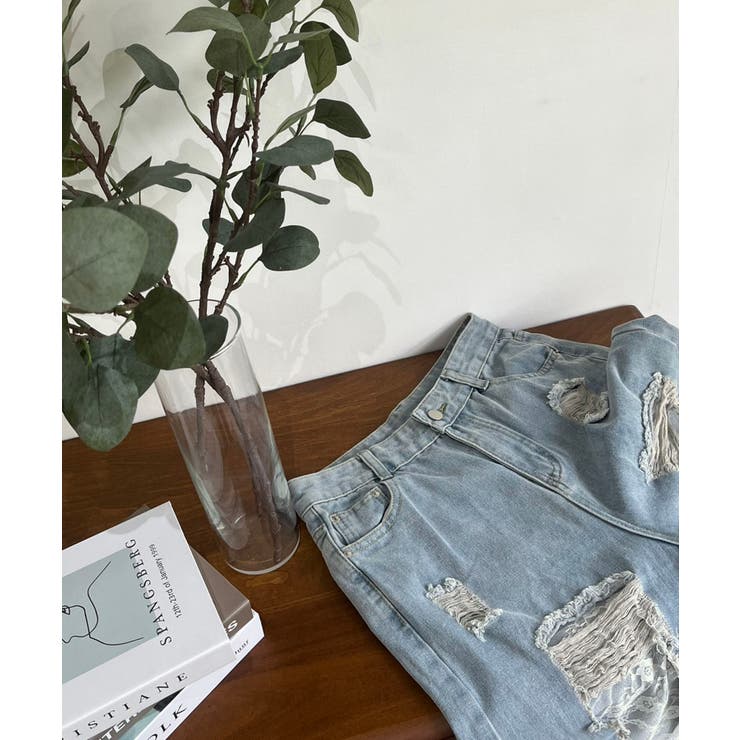 レースカバードダメージワイドデニムパンツ | Jewelobe | 詳細画像21 