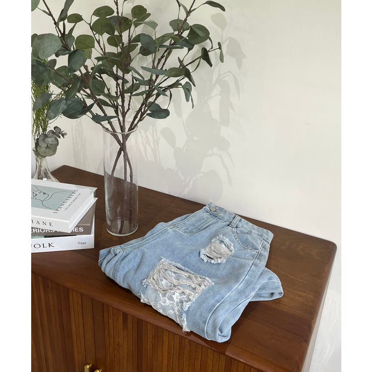 レースカバードダメージワイドデニムパンツ | Jewelobe | 詳細画像23 