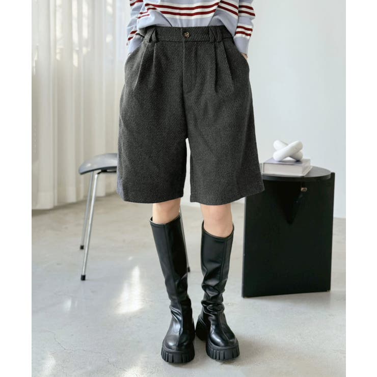 ウールタッチタックハーフパンツ | Jewelobe | 詳細画像2 