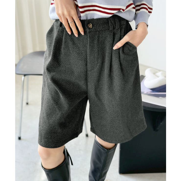 ウールタッチタックハーフパンツ | Jewelobe | 詳細画像4 