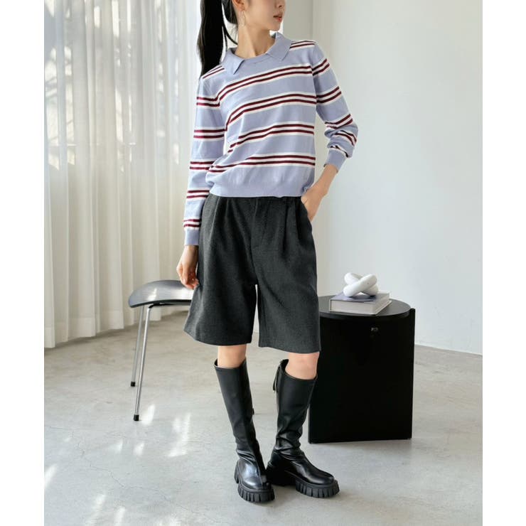 ウールタッチタックハーフパンツ | Jewelobe | 詳細画像8 