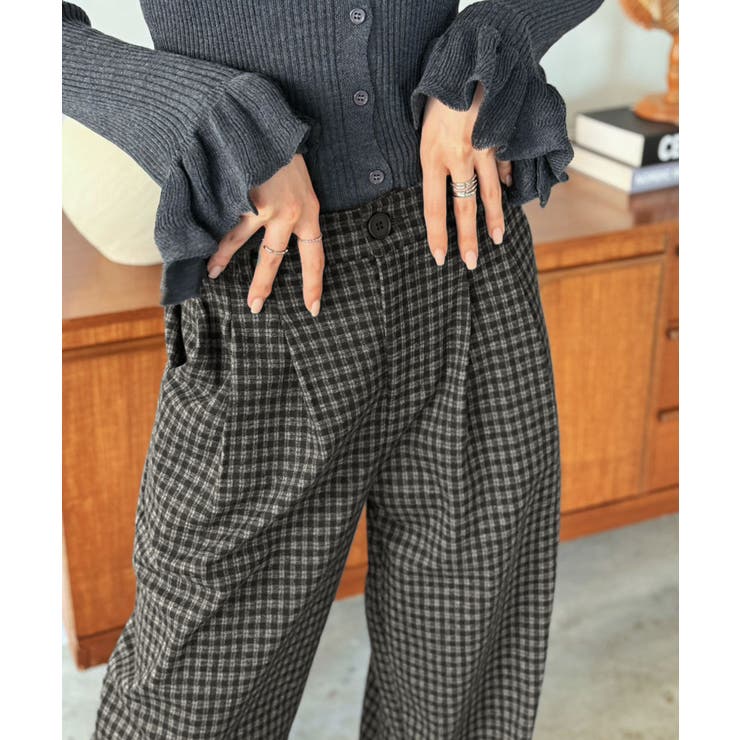 ウールタッチオーバーチェックワイドパンツ | Jewelobe | 詳細画像14 