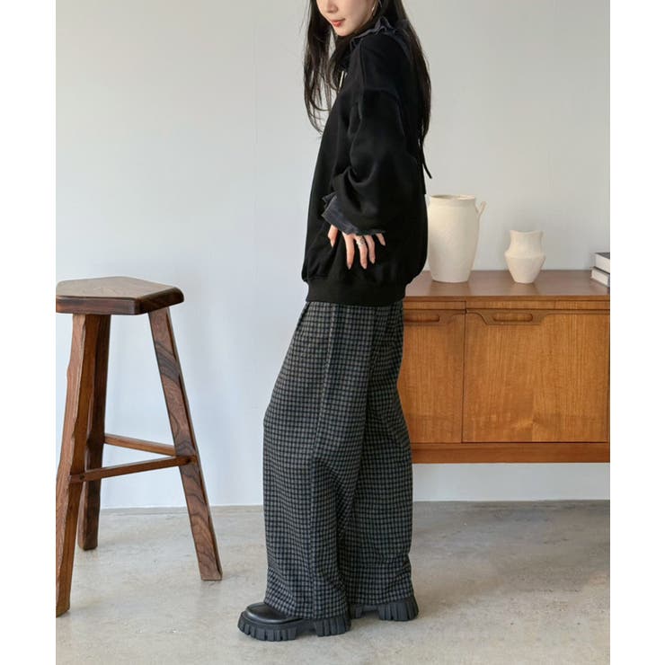 ウールタッチオーバーチェックワイドパンツ | Jewelobe | 詳細画像16 