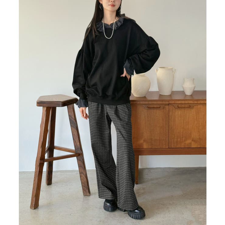 ウールタッチオーバーチェックワイドパンツ | Jewelobe | 詳細画像17 