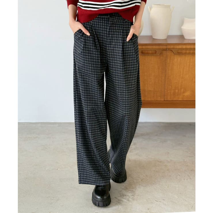 ウールタッチオーバーチェックワイドパンツ | Jewelobe | 詳細画像2 
