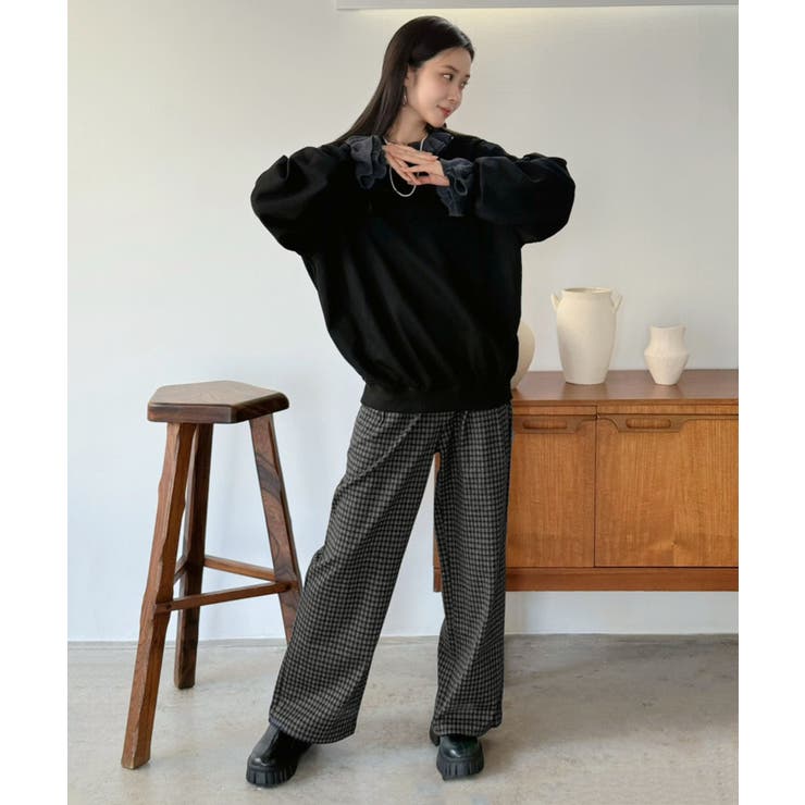 ウールタッチオーバーチェックワイドパンツ | Jewelobe | 詳細画像20 