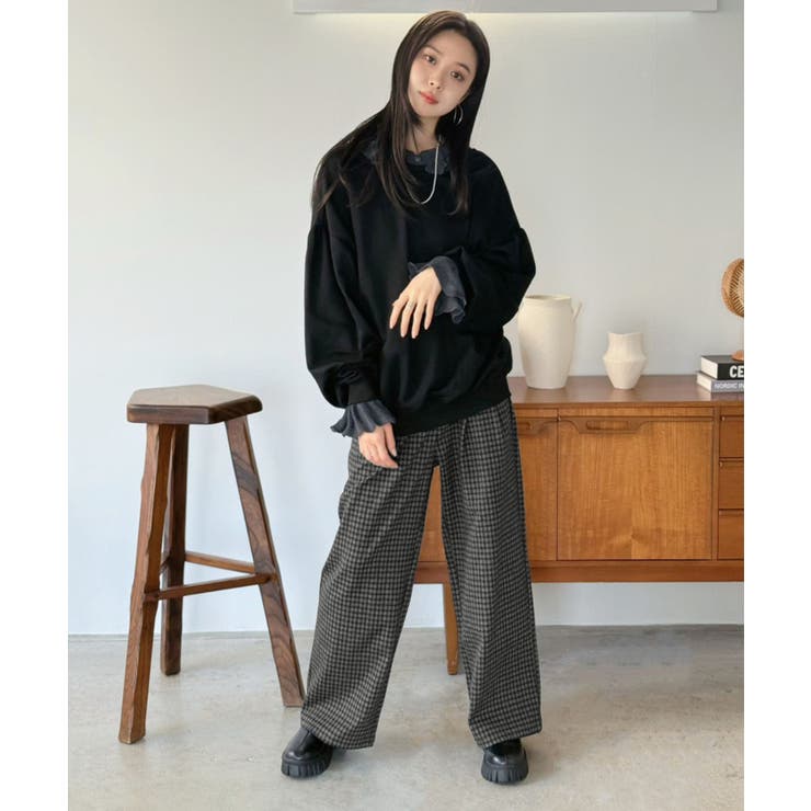 ウールタッチオーバーチェックワイドパンツ | Jewelobe | 詳細画像21 