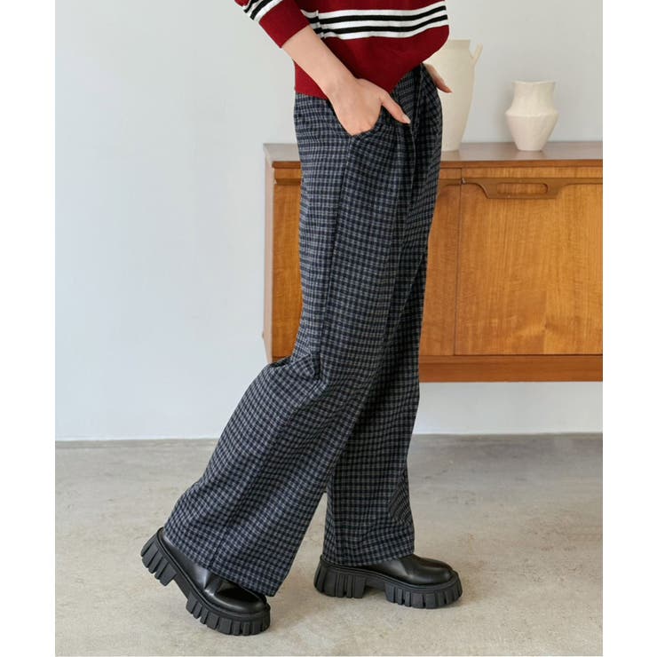 ウールタッチオーバーチェックワイドパンツ | Jewelobe | 詳細画像3 