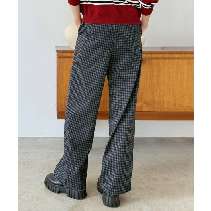 ウールタッチオーバーチェックワイドパンツ | Jewelobe | 詳細画像4 