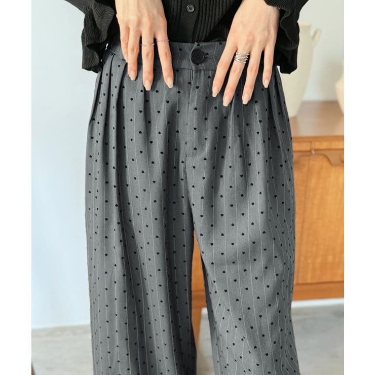 ストライプ×フロッキーハートワイドパンツ | Jewelobe | 詳細画像12 