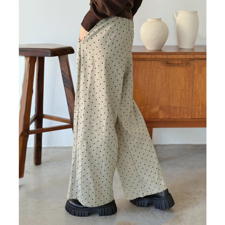 ストライプ×フロッキーハートワイドパンツ | Jewelobe | 詳細画像2 