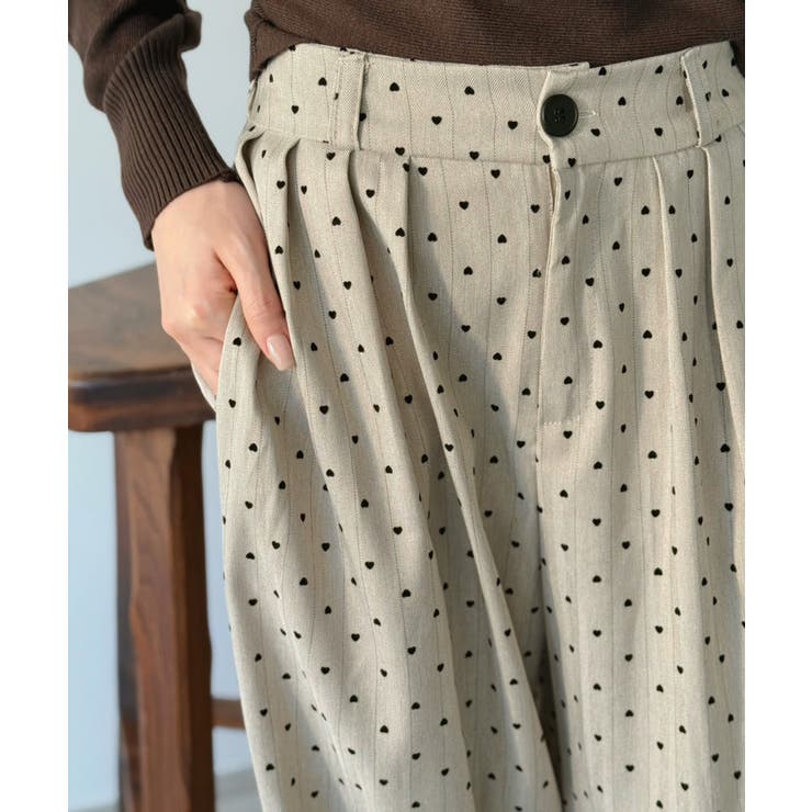 ストライプ×フロッキーハートワイドパンツ | Jewelobe | 詳細画像4 
