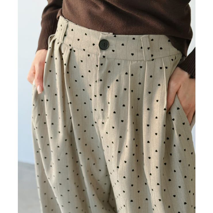 ストライプ×フロッキーハートワイドパンツ | Jewelobe | 詳細画像5 