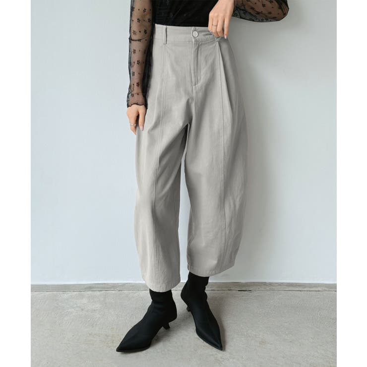 ライトグレー | カーブシルエットクロップドパンツ | Jewelobe