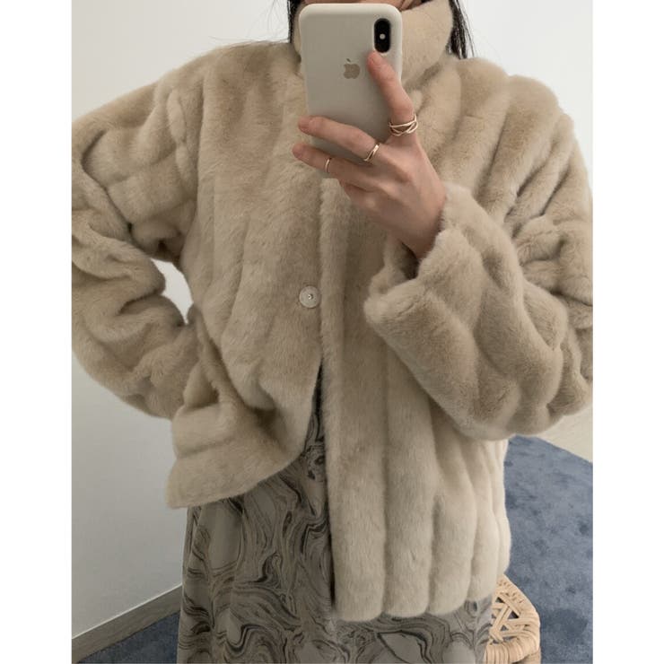 ワイドリブフェイクファーショートブルゾン | Jewelobe | 詳細画像4 