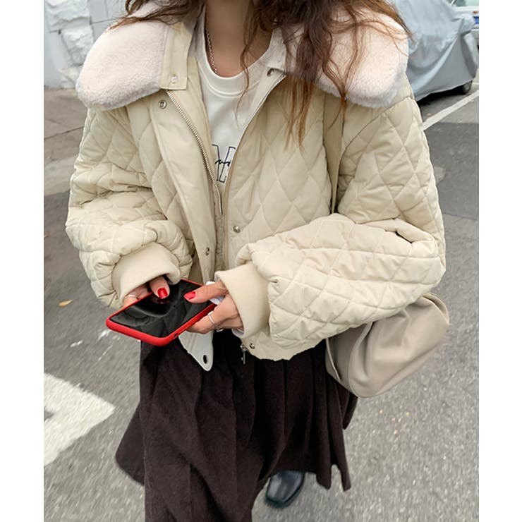 2wayボアカラー中綿キルティングブルゾン | Jewelobe | 詳細画像1 