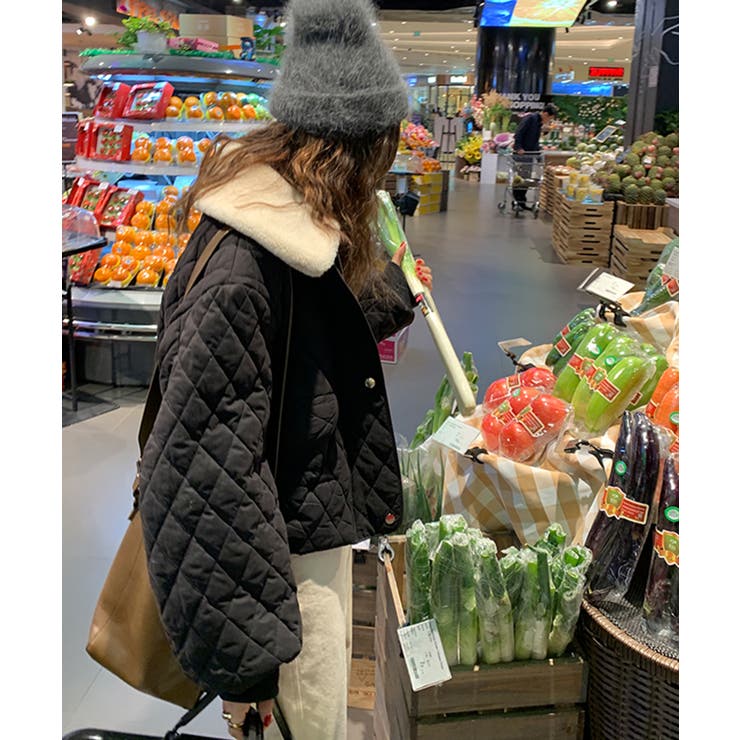 2wayボアカラー中綿キルティングブルゾン | Jewelobe | 詳細画像14 