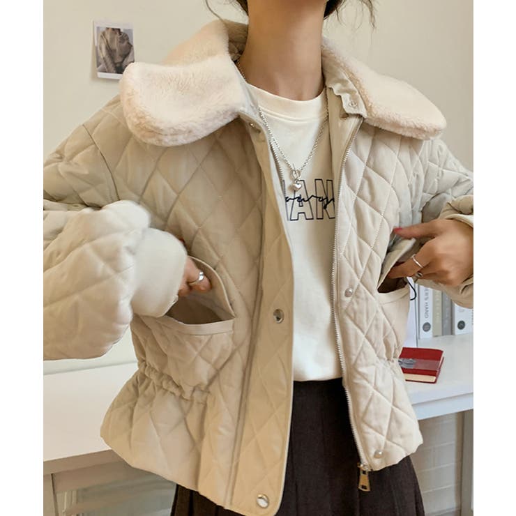 2wayボアカラー中綿キルティングブルゾン | Jewelobe | 詳細画像4 