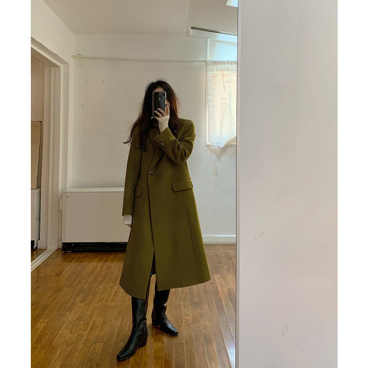 ピークドラペルアシンメトリーコート | Jewelobe | 詳細画像11 