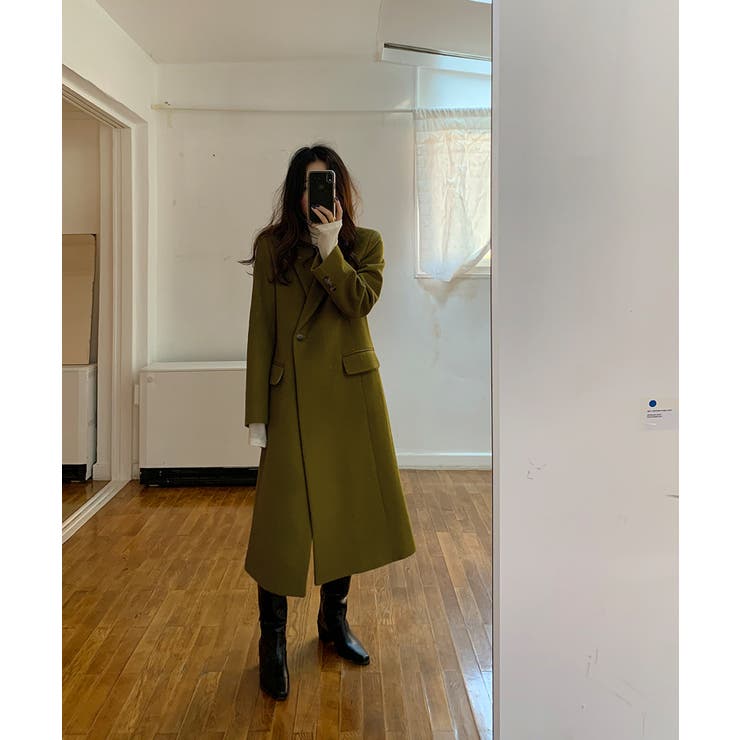 ピークドラペルアシンメトリーコート | Jewelobe | 詳細画像9 