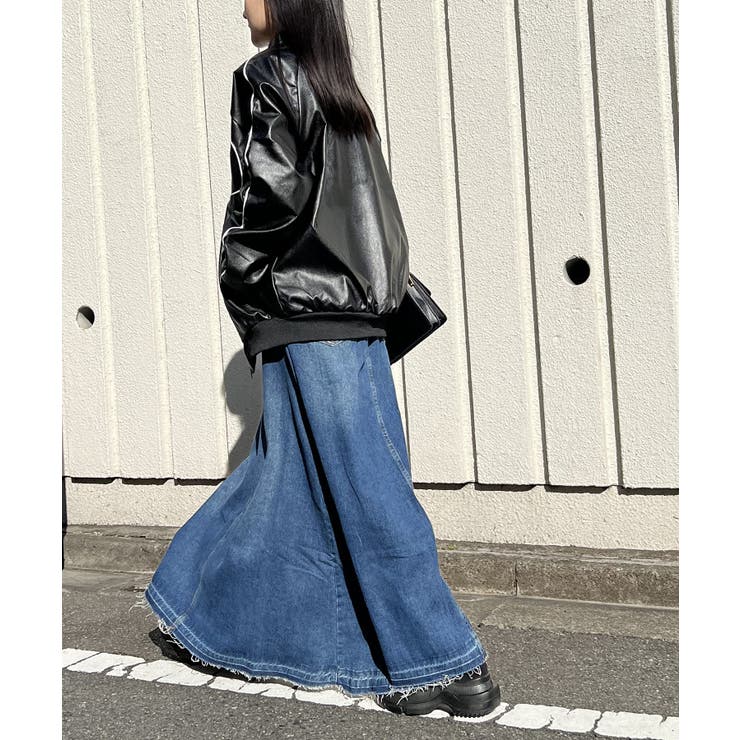 配色パイピングフェイクレザーブルゾン | Jewelobe | 詳細画像12 