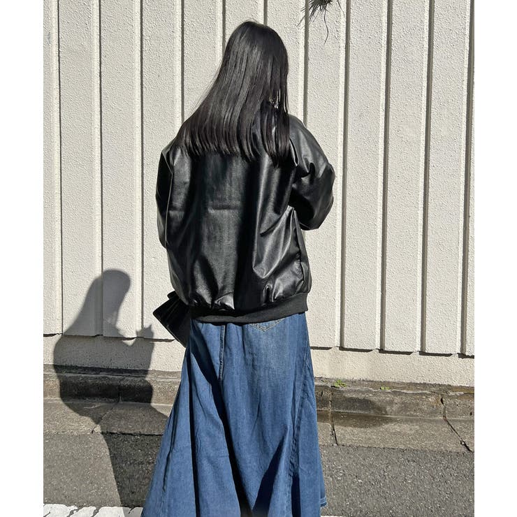 配色パイピングフェイクレザーブルゾン | Jewelobe | 詳細画像13 