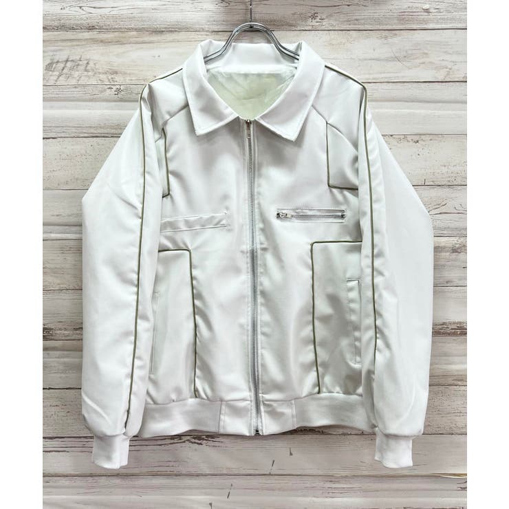 配色パイピングフェイクレザーブルゾン | Jewelobe | 詳細画像17 