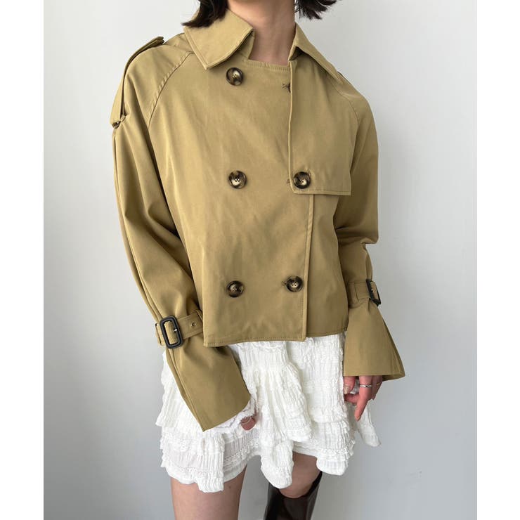 ベージュ | トレンチショートジャケット | Jewelobe