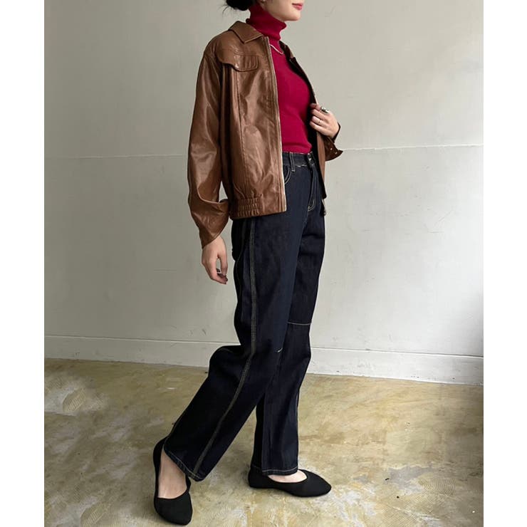 CPOジップアップフェイクレザーブルゾン | Jewelobe | 詳細画像11 