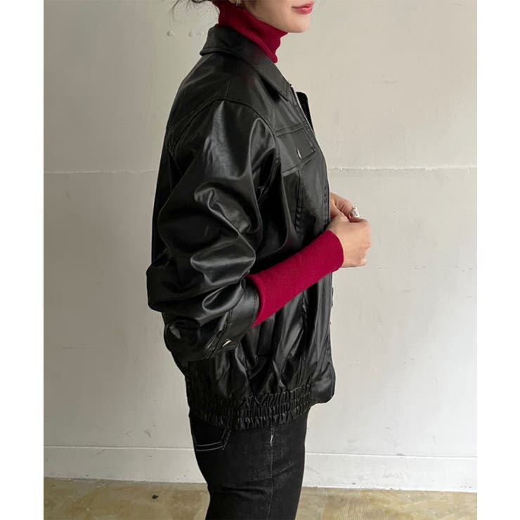 CPOジップアップフェイクレザーブルゾン | Jewelobe | 詳細画像17 