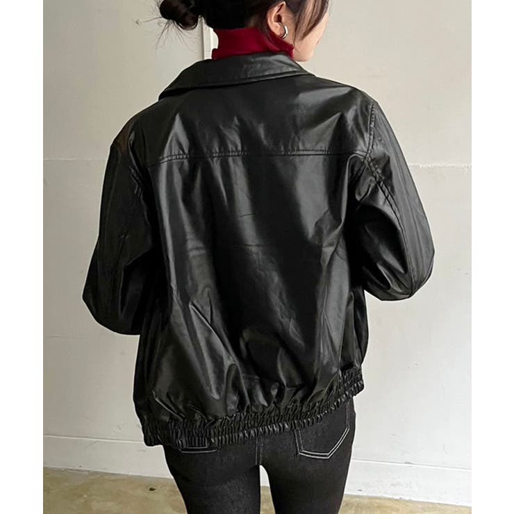 CPOジップアップフェイクレザーブルゾン | Jewelobe | 詳細画像19 