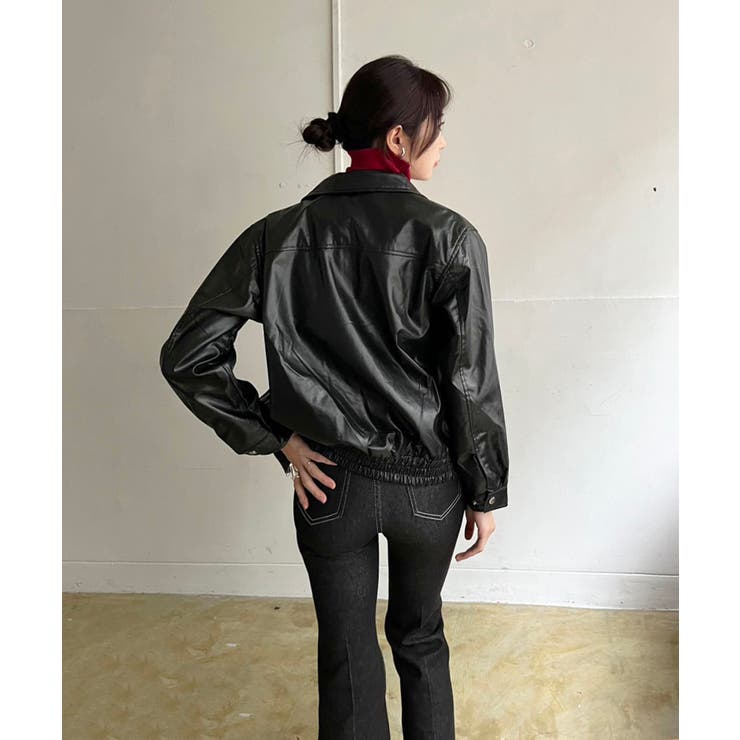 CPOジップアップフェイクレザーブルゾン | Jewelobe | 詳細画像21 
