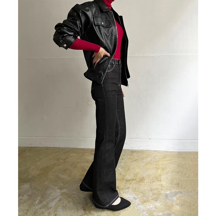 CPOジップアップフェイクレザーブルゾン | Jewelobe | 詳細画像22 