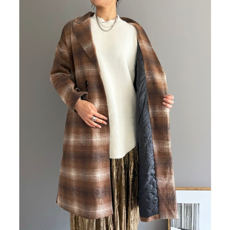 オンブレチェックチェスターコート | Jewelobe | 詳細画像10 